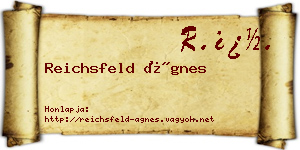 Reichsfeld Ágnes névjegykártya