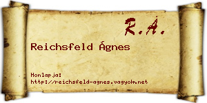 Reichsfeld Ágnes névjegykártya